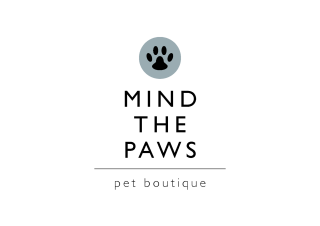 Business logo for Mind the Paws Boutique