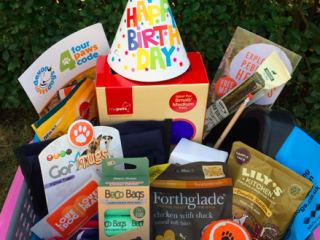 A hamper of dog goodies which could be won