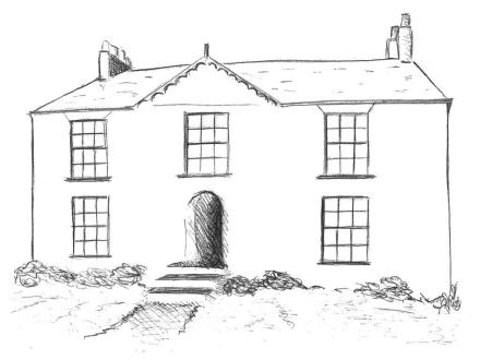 Hand sketched image of St Vincent Guest House